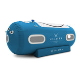 Volaira Horizon portable hyperbaric chamber with spacious laydown design.  Blue chamber side view