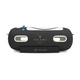 Volaira Horizon portable hyperbaric chamber with spacious laydown design black chamber against white background