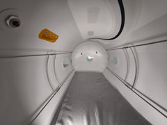 Inside view of soft 1.5 ATA hyperbaric chamber with internal frame