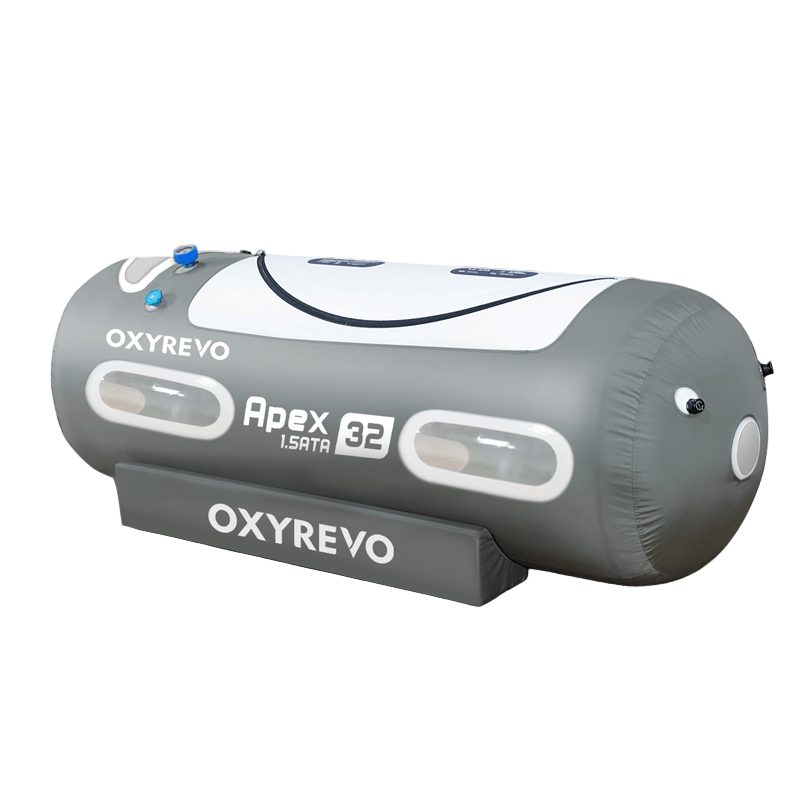 OXYREVO Apex 32 portable hyperbaric chamber on a white background