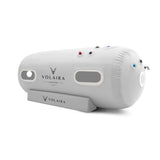 Volaira Horizon portable hyperbaric chamber with spacious laydown design.  White side view