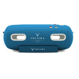 Volaira Horizon portable hyperbaric chamber with spacious laydown design.  Blue chamber side view