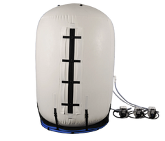 Summit To Sea Grand Dive Vertical seated hyperbaric chamber, rear view, 1.3 ATA