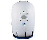 White inflatable, portable, hyperbaric, chamber, vertical seated chamber