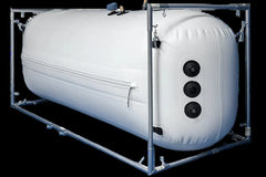 Interior and accessories of Newtowne Hyperbarics 27-inch portable hyperbaric chamber