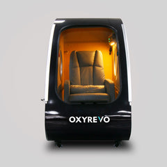 OXYREVO Space 60 black hard hyperbaric chamber with recliner