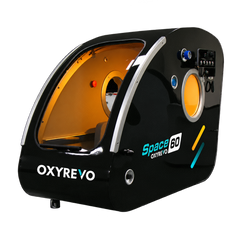 OXYREVO Space60 Hard Sitting Hyperbaric Chamber | 2.0 ATA with transparent background